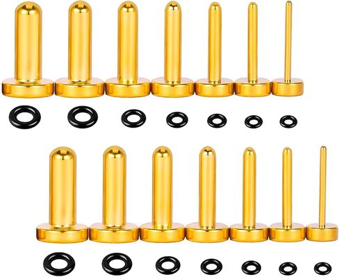 Vankula 14PCS/8PCS 0.5mm Increments Ear Stretching Kit with Rubber Rings, Stainless Steel Hypoallergenic Gauge Plug Stretching Kit Ear Expander Body Piercing Jewelry in Kuwait