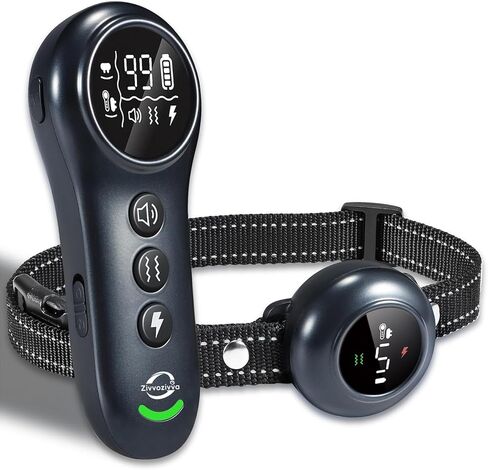 Zivvozivva 2-in-1 Dog Bark Collar & Dog Shock Collar with Remote Control 3300FT, Anti Barking Dog Training Collar IP67 Waterproof 5 Level Sensitivity, E Collar for All Breeds - Blue in Saudi Arabia