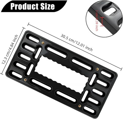 License Plate Bracket Holder - Front license plate Mount Kit, No Drill Universal Bumper Car Tag Frame Mount Adapter with Stainless Steel Screw Caps & Cable Ties in Saudi Arabia