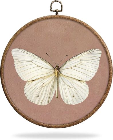 Pink Bow Wall Decor, Coquette Wall Decor, Waterproof Oil Painting Girly Boho Round Hanging Art, Trendy Preppy Cute Art Decorations with Hook, for Home Bathroom Living Room Bedroom, 08 in Saudi Arabia