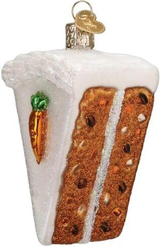 Old World Christmas Carrot Cake Glass Blown Ornament for Christmas Tree, Handcrafted Holiday Decoration, Dessert Collection in Saudi Arabia