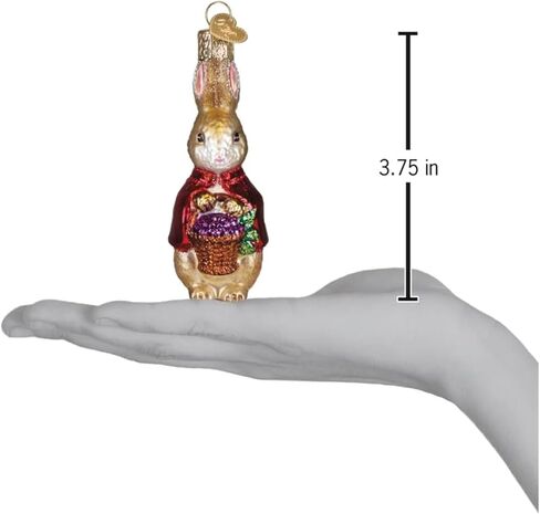 العالم القديم عيد الميلاد أرنب مرن زخرفة الزجاج في مهب لشجرة عيد الميلاد، يدويا الديكور عطلة، مجموعة بيتر أرنب in Saudi Arabia