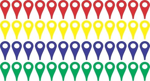 StickerTalk Basic Colors Map Pointer Vinyl Stickers, 1 Sheet of 52 Stickers, 0.25 inch by 0.5 inch Each in Kuwait
