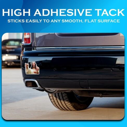 Cool Jesus Sticker - Smiling Jesus Sticker - Pointing Jesus - Christian Meme - Premium Quality Vinyl Bumper Stickers 2-Pack | 5-Inch on Widest Side | Made in USA - FHJ590 in Kuwait