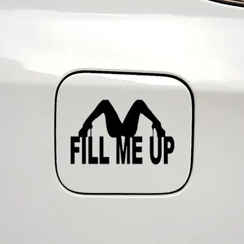ملصق fill Me Up لغطاء خزان وقود السيارة ملصق مضحك للنافذة مناسب للسيارات والشاحنات (أسود) in Kuwait