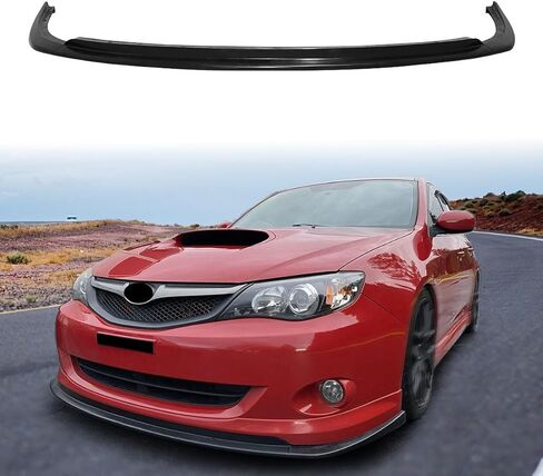 Front Bumper Lip Compatible with 2008-2011 Subaru Impreza WRX/Non-WRX/Non-STI 4/5DR, Unpainted Black CS Style Polyurethane Front Lower Chin Spoiler Protector, 1 PC in Kuwait