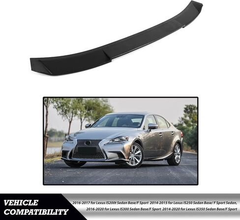 Roof Spoiler Compatible with 2016 2017 2018 2019 2020 for Lexus IS300 Sedan Base/F Sport 2014 2015 2016 2017 2018 2019 2020 for Lexus IS350 Sedan Base/F Sport Gloss Black Rear Roof Spoiler in Kuwait