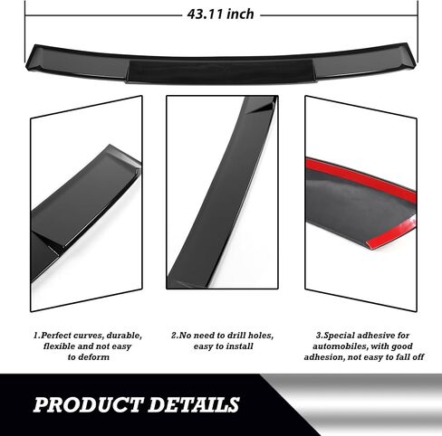 Roof Spoiler Compatible with 2016 2017 2018 2019 2020 for Lexus IS300 Sedan Base/F Sport 2014 2015 2016 2017 2018 2019 2020 for Lexus IS350 Sedan Base/F Sport Gloss Black Rear Roof Spoiler in Kuwait