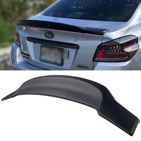 جناح خلفي للصندوق متوافق مع 2015-2021 Subaru WRX/WRX STI، R Style Duckbill يناسب سيارات سيدان ذات 4 أبواب 15-21، وشفة جناح عالية (أسود غير لامع) in Saudi Arabia