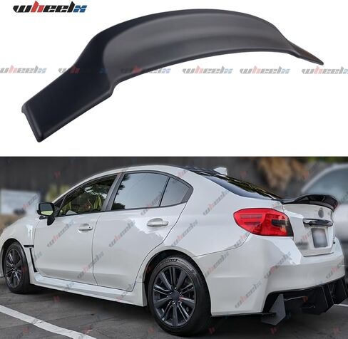جناح خلفي للصندوق متوافق مع 2015-2021 Subaru WRX/WRX STI، R Style Duckbill يناسب سيارات سيدان ذات 4 أبواب 15-21، وشفة جناح عالية (أسود غير لامع) in Saudi Arabia
