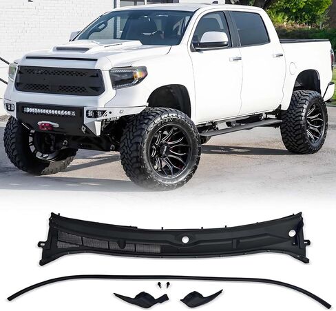 Front Grill Windshield Wiper Cowl Panel Compatible with 2014-2021 Toyota Tundra Black Replace# 55708-0C060, 557080C060, 55708-0C061, 557080C061 in Kuwait