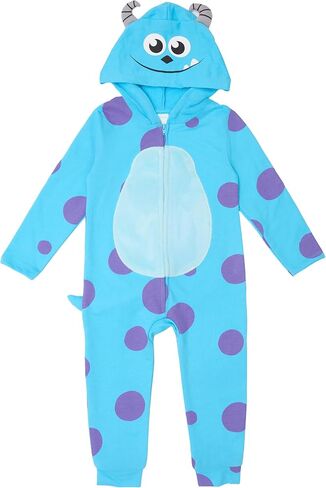 Disney Pixar Monsters Inc Dress Up to Play, Zip-Up Hooded Coverall for Kids with 3D Horns in Saudi Arabia
