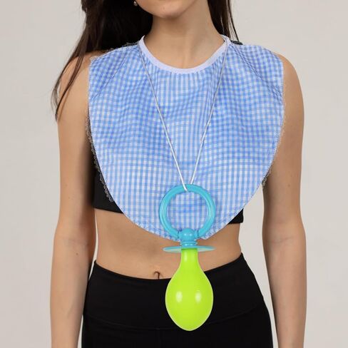 USHOBE Funny Adults Pacifier Bib Hat Set Baby Clothing Cosplay Outfit Party Props Reusable Washable Accessories for Men Women in Kuwait