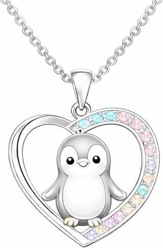 هدايا قلادة البطريق للنساء - قلادة قلادة على شكل قلب البطريق اللطيف، هدية مجوهرات لمحبي الحيوانات لأعياد الميلاد والكريسماس والصداقة ولمجرد سبب in Kuwait