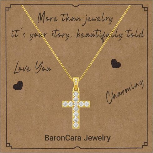 2 pcs Cross Necklace for Women, Gold/Sterling Silver Plated Dainty Cross Pendant Necklace, Adjustable Chain, Trendy Gold Jewelry Gift for Women and Men in Saudi Arabia