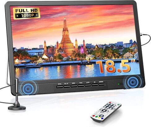 NORTHING 18" Portable TV with Remote, 1080P Small Portable TV with 7000mAh Rechargeable Battery,Battery Operated TV for Camping RV Patio Kitchen Living Room Bedroom Power Outage in Saudi Arabia
