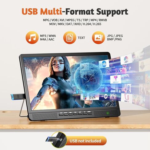 NORTHING 18" Portable TV with Remote, 1080P Small Portable TV with 7000mAh Rechargeable Battery,Battery Operated TV for Camping RV Patio Kitchen Living Room Bedroom Power Outage in Saudi Arabia