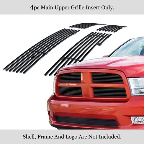 APS Compatible with Dodge Ram 1500 2009-2012 Honeycomb Style Only Main Upper Black Billet Front Grill Grille Insert S18-H31666D in Saudi Arabia