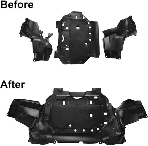 سبلاش شيلد 1 قطعة محرك تحت غطاء الجانب الأمامي لهوندا لـ SE 2017 و1 مليون إصدار 2019 عملية تصنيع متقدمة باللون الأسود معدة HO1228147 HO1228148 in Kuwait