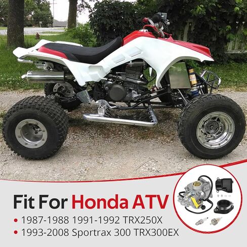 JAVIK المكربن ​​مع مجموعة التمهيد مشعب السحب لهوندا Sportrax 300 TRX300EX TRX250X 1987-2008 O.E.M #16100-HM3-670 16211-HC0-003 in Saudi Arabia