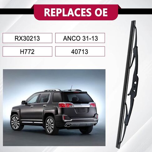 شفرة ممسحة خلفية H772 مقاس 13 بوصة متوافقة مع Fd Explorer 2006-2010 Chevy Suburban 2015-2020 Traverse 2009-2017 Yukon 2015-2020 Terrain 2010-2017 إلخ، استبدل OE# 40713 RX30213 in Saudi Arabia