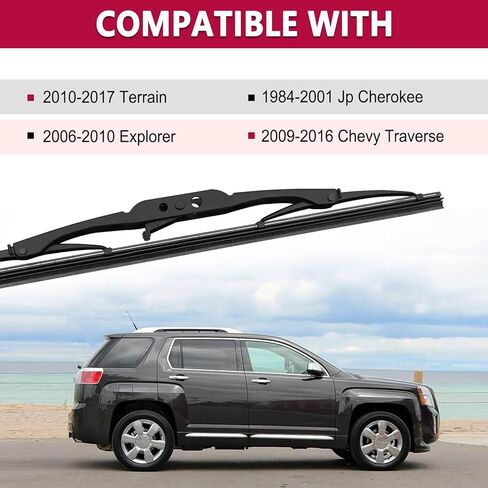 شفرة ممسحة خلفية H772 مقاس 13 بوصة متوافقة مع Fd Explorer 2006-2010 Chevy Suburban 2015-2020 Traverse 2009-2017 Yukon 2015-2020 Terrain 2010-2017 إلخ، استبدل OE# 40713 RX30213 in Saudi Arabia