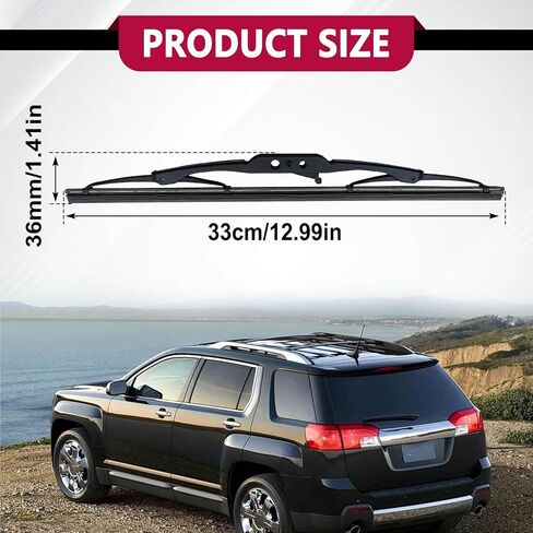 شفرة ممسحة خلفية H772 مقاس 13 بوصة متوافقة مع Fd Explorer 2006-2010 Chevy Suburban 2015-2020 Traverse 2009-2017 Yukon 2015-2020 Terrain 2010-2017 إلخ، استبدل OE# 40713 RX30213 in Saudi Arabia