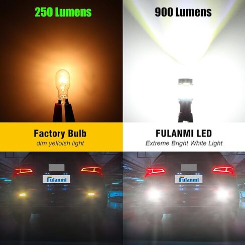 T15 921 W16W LED Bulb for Backup Reverse Lights with Automotive-grade 3020 High-power Chipsets Error Free T15 906 922 921 W16W Bulbs, 6000K Xenon White 500% Super Bright, Pack of 2 in Kuwait