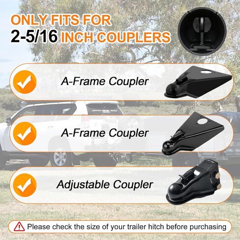 Trailer Coupler Lock Fits 2-5/16 Inch Couplers, Heavy Duty Trailer Hitch Lock, Automatic Pop-Up Design, 360° Tamper-Proof, Weatherproof Hook Coupler Lock for RV | Trailer | Boat | Cargo | Pickup in Saudi Arabia