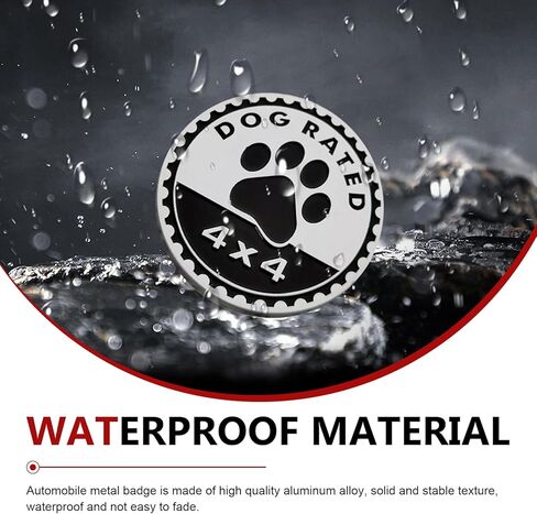 Dogs Badge Rated Car Emblem, 4 x 4 Dog Car Badge Emblem, 3D Metal Round Doggy Paw Print Auto Badges Emblems Decal, Compatible with Jeep Wrangler Truck Vehicle SUV, Auto Exterior Decoration in Saudi Arabia