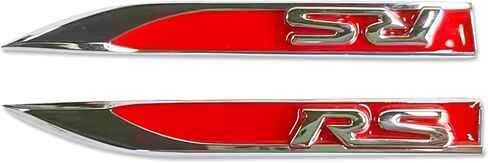 شعار حاجز جانبي RS مرتفع ثلاثي الأبعاد معدني لليمين واليسار مع دعم لاصق يناسب ديكور السيارات من سلسلة كامارو (أسود) in Kuwait