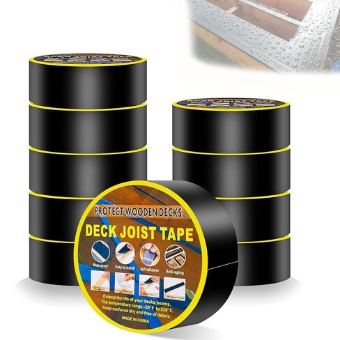 Gekufa Joist Tape for decking 2''×50', 10 Pack Weather-Resistant Deck Joist Tape, Waterproof and Anti-Corrosion sealant Deck Tape, Suitable for Wooden Decks, Outdoor Decks, beamed Roofs in Kuwait