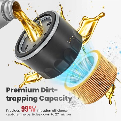 6-Pack 49065-0721 & 49065-7007 Oil Filter for Ka wasaki FR691V/FR730V/FR651V/FR600V/FX600V/FX730V/FS691V/FS651V Compatible with Cub Cadet zt1 50 & John Deere AM125424 Lawn Mowers in Kuwait