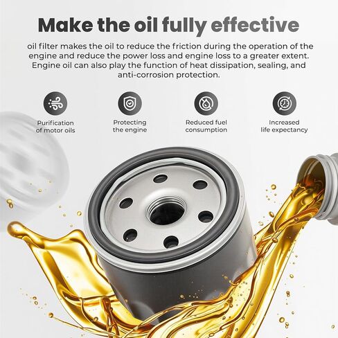 6-Pack 49065-0721 & 49065-7007 Oil Filter for Ka wasaki FR691V/FR730V/FR651V/FR600V/FX600V/FX730V/FS691V/FS651V Compatible with Cub Cadet zt1 50 & John Deere AM125424 Lawn Mowers in Kuwait