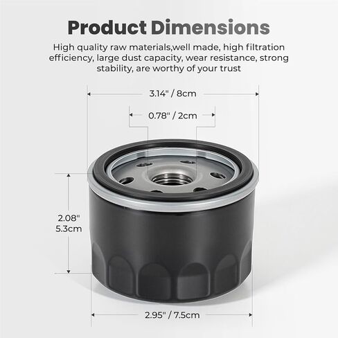 6-Pack 49065-0721 & 49065-7007 Oil Filter for Ka wasaki FR691V/FR730V/FR651V/FR600V/FX600V/FX730V/FS691V/FS651V Compatible with Cub Cadet zt1 50 & John Deere AM125424 Lawn Mowers in Kuwait