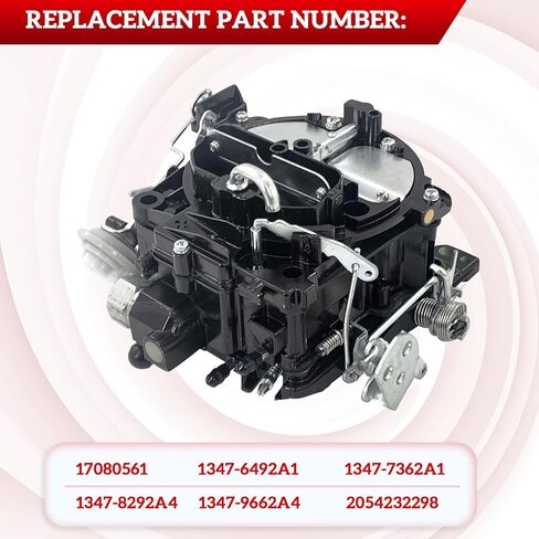 4 Barrel Marine Carburetor Compatible with Rochester Quadrajet Mercruiser 260 350 Engine, Replaces 17080561, 1347-6492A1, 1347-7362A1, 1347-8292A4, 1347-9662A4 in Kuwait
