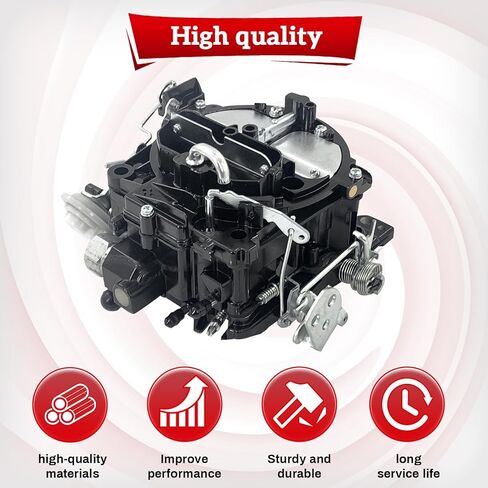 4 Barrel Marine Carburetor Compatible with Rochester Quadrajet Mercruiser 260 350 Engine, Replaces 17080561, 1347-6492A1, 1347-7362A1, 1347-8292A4, 1347-9662A4 in Kuwait