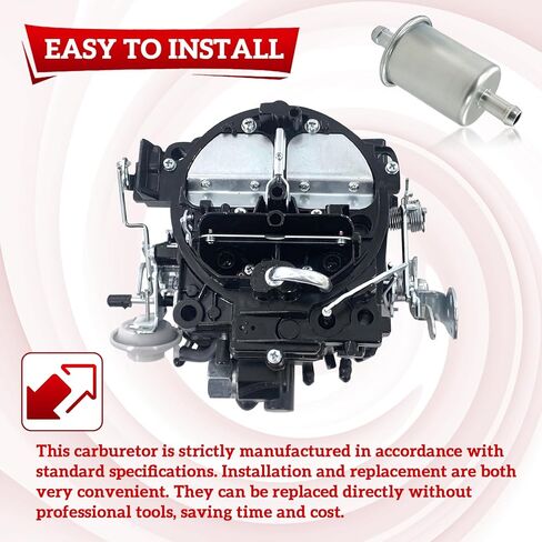 4 Barrel Marine Carburetor Compatible with Rochester Quadrajet Mercruiser 260 350 Engine, Replaces 17080561, 1347-6492A1, 1347-7362A1, 1347-8292A4, 1347-9662A4 in Kuwait