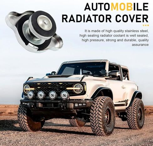 Car Radiator Cap, Metal Scratch-resistant Rust-proof Radiator Protective Cover, T16 T18 Leak-proof Vehicle Water Tank Seal Tool, Universal for Most Vehicles (Silver) in Kuwait