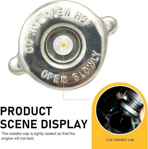 Car Radiator Cap, Metal Scratch-resistant Rust-proof Radiator Protective Cover, T16 T18 Leak-proof Vehicle Water Tank Seal Tool, Universal for Most Vehicles (Silver) in Kuwait