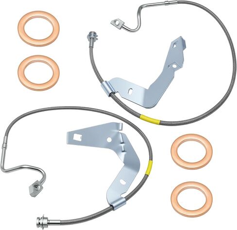 2 Pcs Front Brake Lines Fit for Ford 2008-2015 F250/F350 Super Duty 4-6" Suspension Lift Extended Stainless Steel Brake Line Replace for 89710 in Saudi Arabia