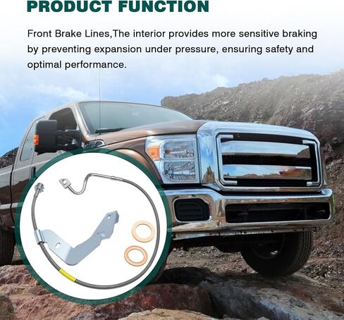 2 Pcs Front Brake Lines Fit for Ford 2008-2015 F250/F350 Super Duty 4-6" Suspension Lift Extended Stainless Steel Brake Line Replace for 89710 in Saudi Arabia
