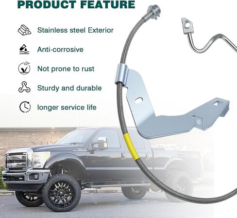 2 Pcs Front Brake Lines Fit for Ford 2008-2015 F250/F350 Super Duty 4-6" Suspension Lift Extended Stainless Steel Brake Line Replace for 89710 in Saudi Arabia