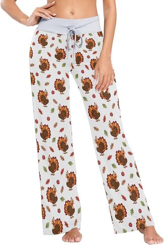 سراويل بيجامة نسائية برباط طويل وواسع الساق سراويل نوم سراويل نوم للفتيات XS in Kuwait