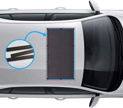 PSLER Sunroof Sun Shade, Car Moon Roof Mesh Quick Install Magnetic Net Sun UV Protection Cover Durable UV Sun Protection Cover for Car Parking on Trips, Camping, Overnight Camping (49*39in/125*100cm) in Saudi Arabia