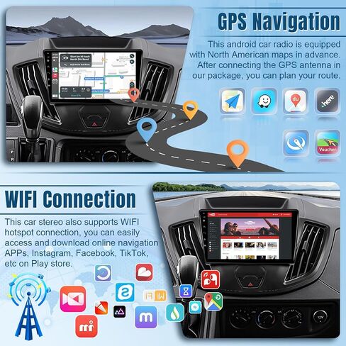 Naifay Car Radio for Toyota RAV4 2006 2007 2008 2009 2010 2011 2012 Wireless Carplay & Android Auto, 2+32G 9inch IPS Touch Screen Car Stereo for RAV4 with Bluetooth/GPS/WiFi/SWC/Split Screen/Camera in Kuwait
