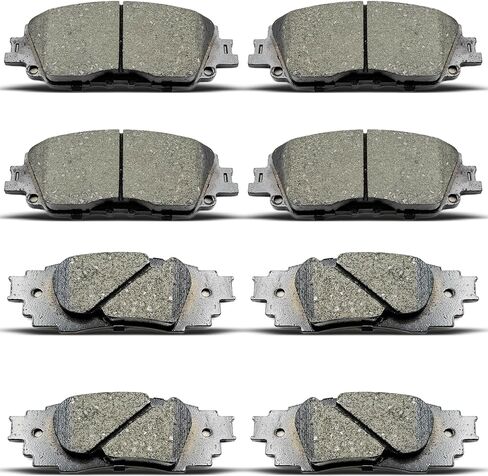 Front Rear Ceramic Brake Pads 8 Pieces Set fit for 2019-2021 Toyota RAV4,for 2019-2022 Lexus UX200/UX250h,for 2020-2021 C-HR,for 2021-2022 Lexus ES250/Toyota Venza,for 2018-2020 Camry in Kuwait