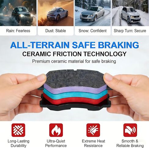 Front Rear Ceramic Brake Pads Set Fit For 2017-2020 Hyundai Elantra, For 2017-2020 Hyundai Ioniq, For 2017-2022 Kia Niro,D1912 D1812 in Saudi Arabia