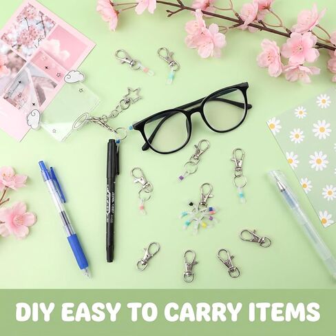 8PCS Retractable Pen Holder for Lanyard Assorted Colors Badge Reel Accessories, Mini Pen Clips with Colorful Silicone Rings and Lobster Clasps, Attachment for Nurse Teacher Student Daily Use in Kuwait