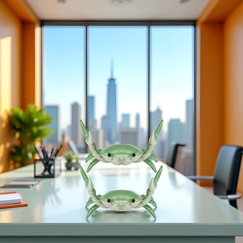 2Pcs Green Creative Crab Pen Holder Weightlifting Crabs Pen Stand Storage Rack, Pencil Holders Desk Supplies Holders and Dispensers, Desk Accessories and Workspace Organizer in Kuwait